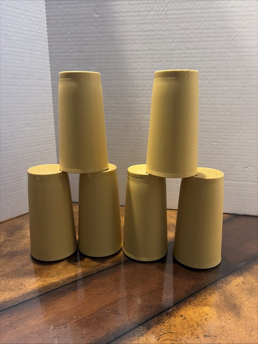 Vintage Tupperware 873-14 Stackable Tumblers Set of 6 12 oz Retro Plastic